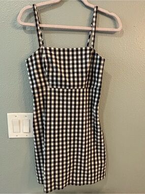 Hollister Black and White Gingham Mini Dress